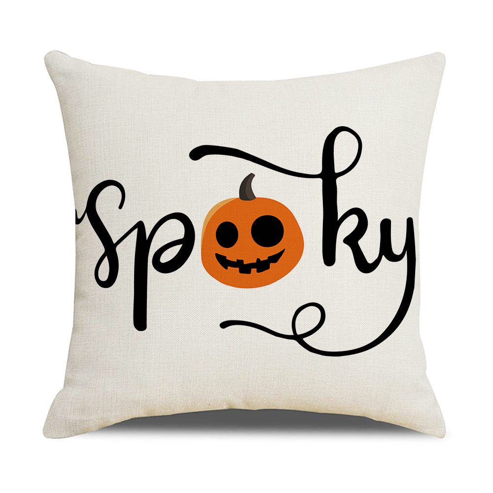 Halloween New Pumpkin English Alphabet Cartoon Car Sofa Cushion Waist Pillowcase