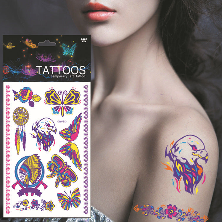 Creative Halloween Fluorescent Flower Arm Tattoo Sticker