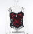 Dark Wind European And American Halloween New Lace Mesh Halter Top