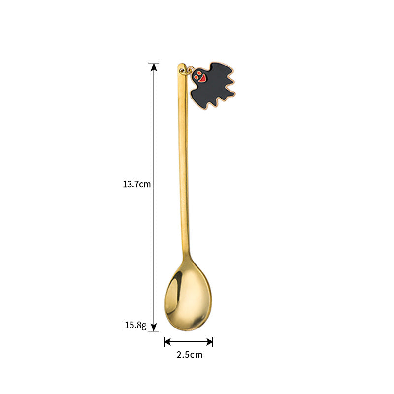 Halloween Style Pendant Stainless Steel Coffee  Creative Pumpkin Spoon