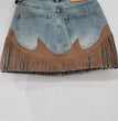 Retro Blue Tassel Denim Skirt