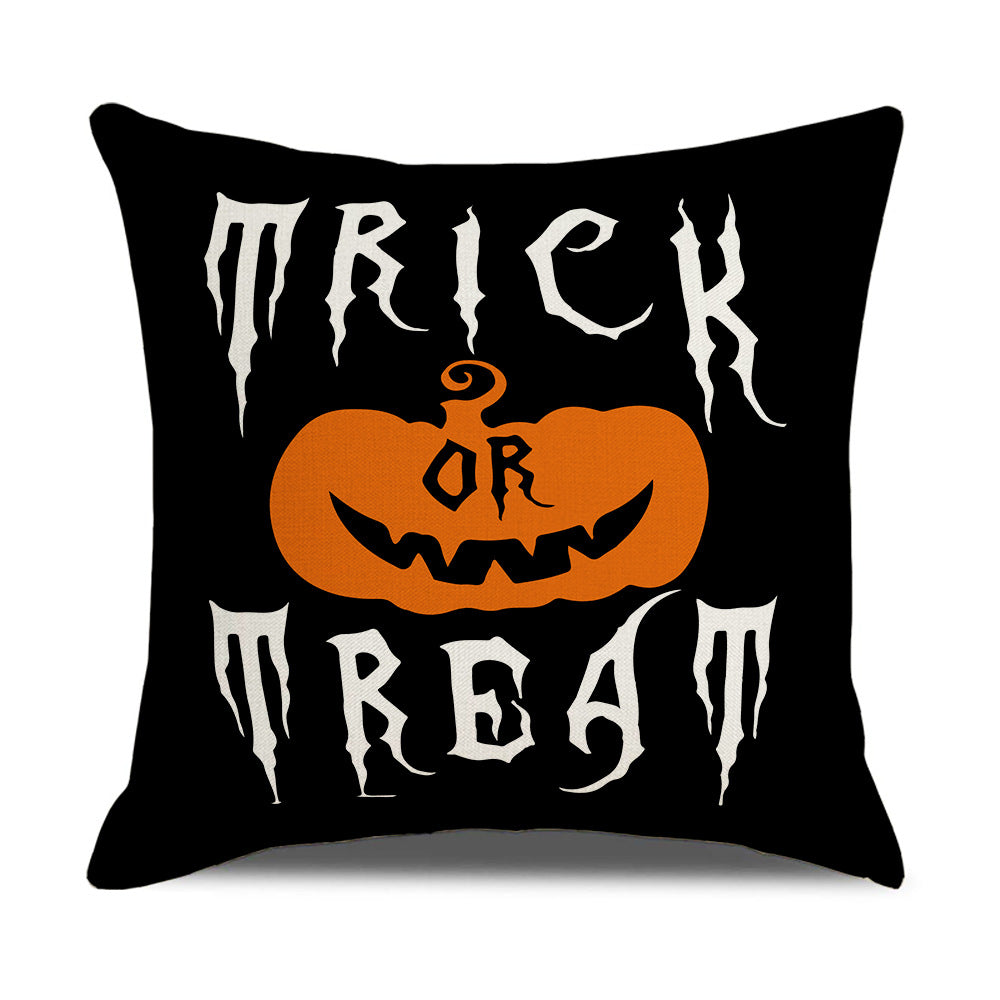 Halloween New Pumpkin English Alphabet Cartoon Car Sofa Cushion Waist Pillowcase
