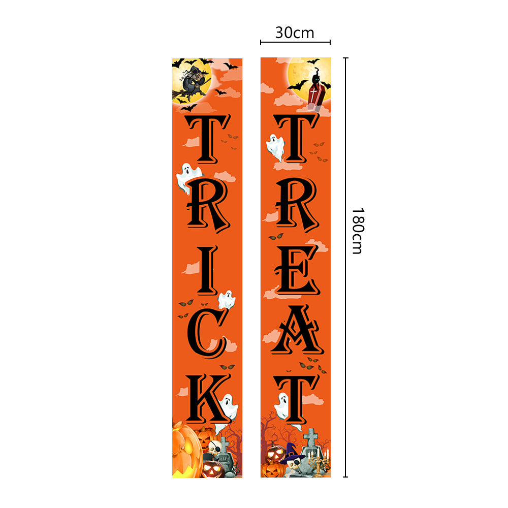 Halloween Couplet Undead Horror Skull Party Decoration Porch Flag