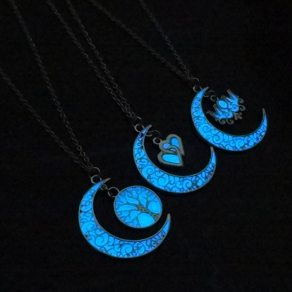 Halloween Multicolored Moonlit Tree Of Life Necklace