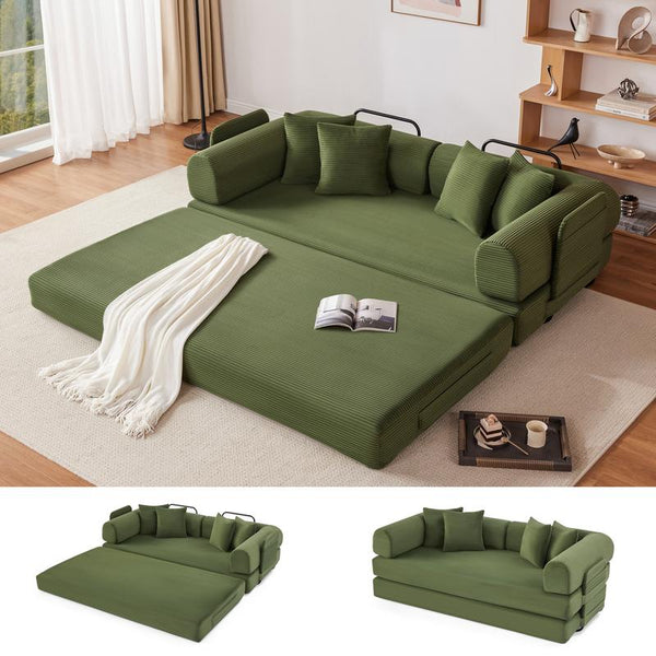 79" Convertible Floor Sofa Bed with 4 Pillows