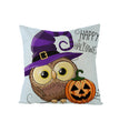 Halloween Linen Cute Cartoon Printed Kitten Pumpkin Head Pillow Cover