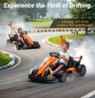 First Ride on 24V/36V Kids Electric Drift Go Kart 7.5MPH Ride on Race Car with Adjustable Seat Dual 200W Motors Fast Fun Toy for Boys - Trike, Black Friday & Cyber Monday, Christmas Gift for Kids