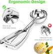 Medium Cookie Scoop for Baking, 2.8 Tablespoons/ 42 Ml/ 1.4 Oz Ball Cookie Dough Scoop - Spring-Loaded Ice Cream Scoop 18/8 Stainless Steel Secondary Polishing - (#24-1 9/10 In)