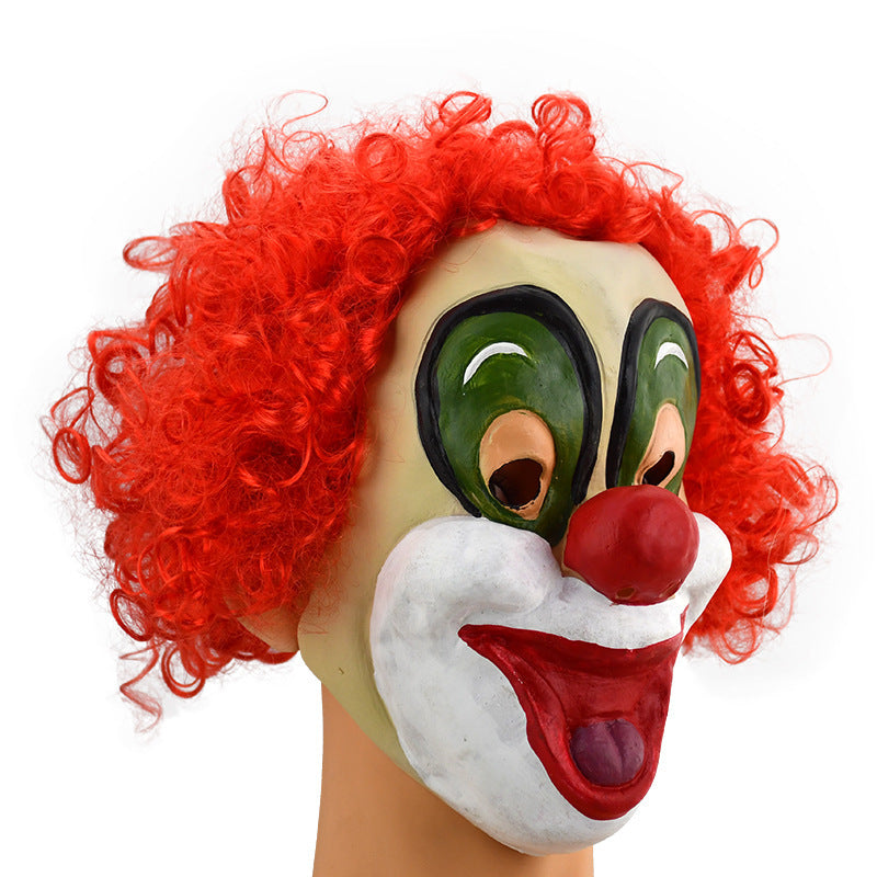 Halloween Funny Red Hair Clown Mask Masquerade Party Dress Up Props