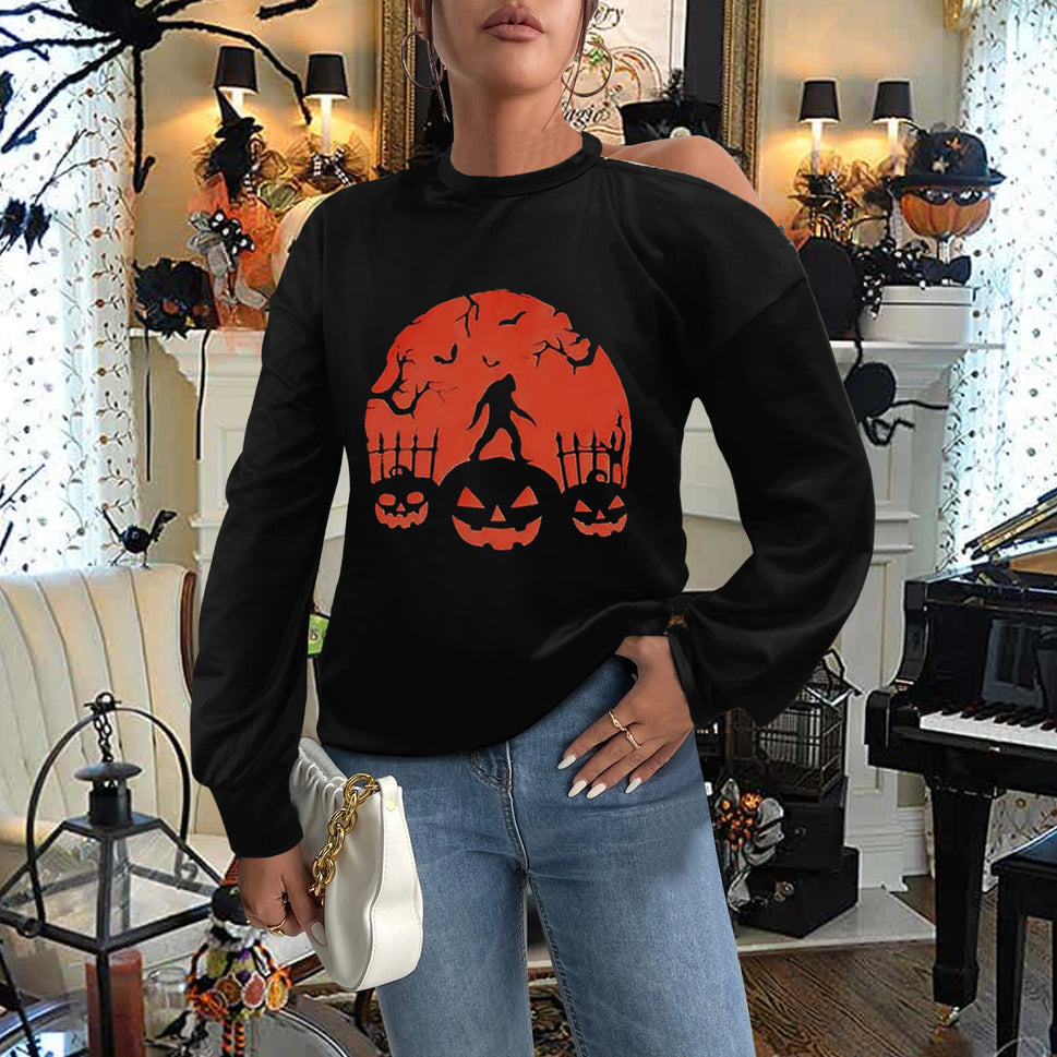Women's Halloween Crew Neck Long Sleeve Sweatshirt