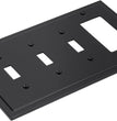 Modern Edge Decorative Wall Plate Switch Plate Outlet Cover, Durable Solid Zinc Alloy (Triple Toggle/Single Decorator, Matte Black)