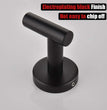 Black Bathroom Towel Hook, Coat Robe Clothes Hook for Bathroom Kitchen Garage Wall Mounted (3 Pack), 304 Stainless Steel Matte Black, TH100-PB-P3
