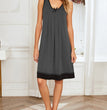 Contrast Color Stitching Sleeveless Vest Casual Homewear Nightdress For Women