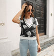 Mushroom jacquard diamond vest sweater