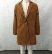 Button reversible trench coat Women's solid color pocket loose long sleeve woolen coat coat