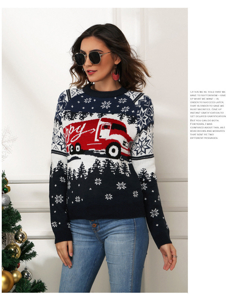 Snowflake ladies pullover long-sleeved jacquard knit