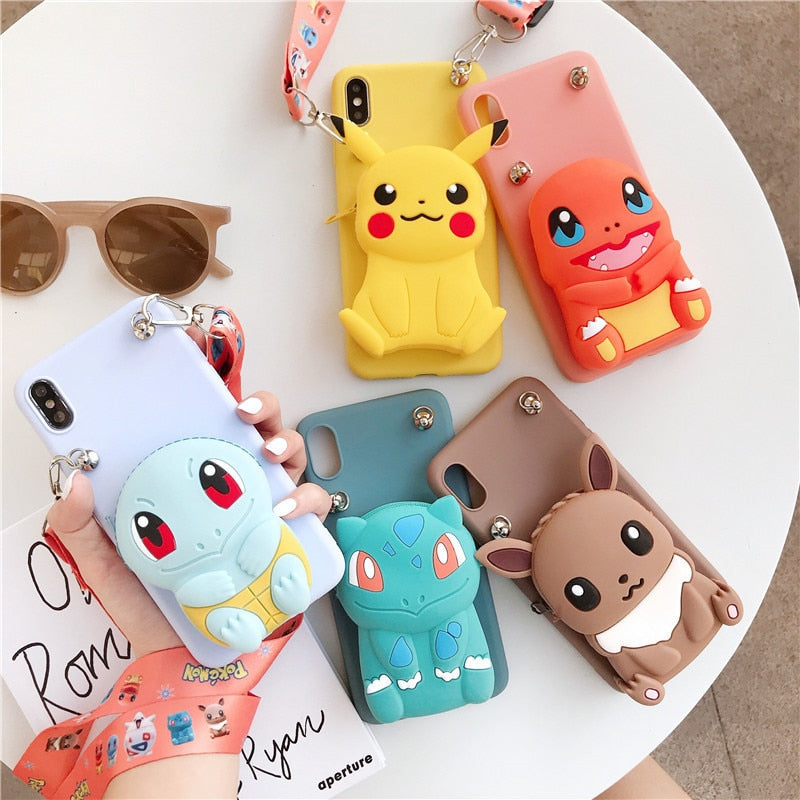 New Pokemon Silicone Phone Case For iPhone 13 12 11 Pro Max XR XS MAX 8 X 7 SE Cute Cartoons Pikachu Anti Fall Cover