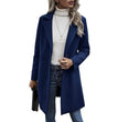 Button reversible trench coat Women's solid color pocket loose long sleeve woolen coat coat
