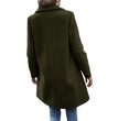 Button reversible trench coat Women's solid color pocket loose long sleeve woolen coat coat